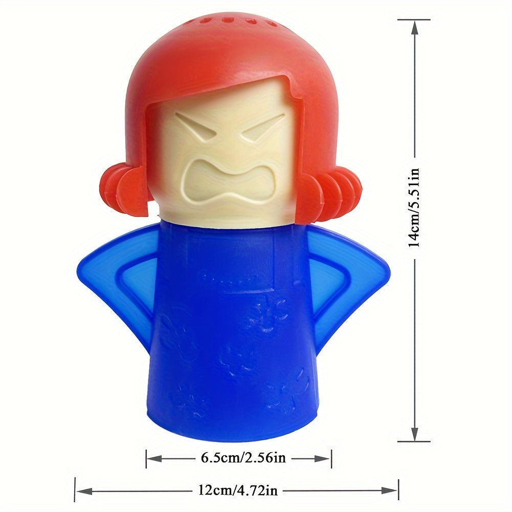 1pza FEILAIYA Limpiador de Microondas, Angry Kitchen Mama, reusable.