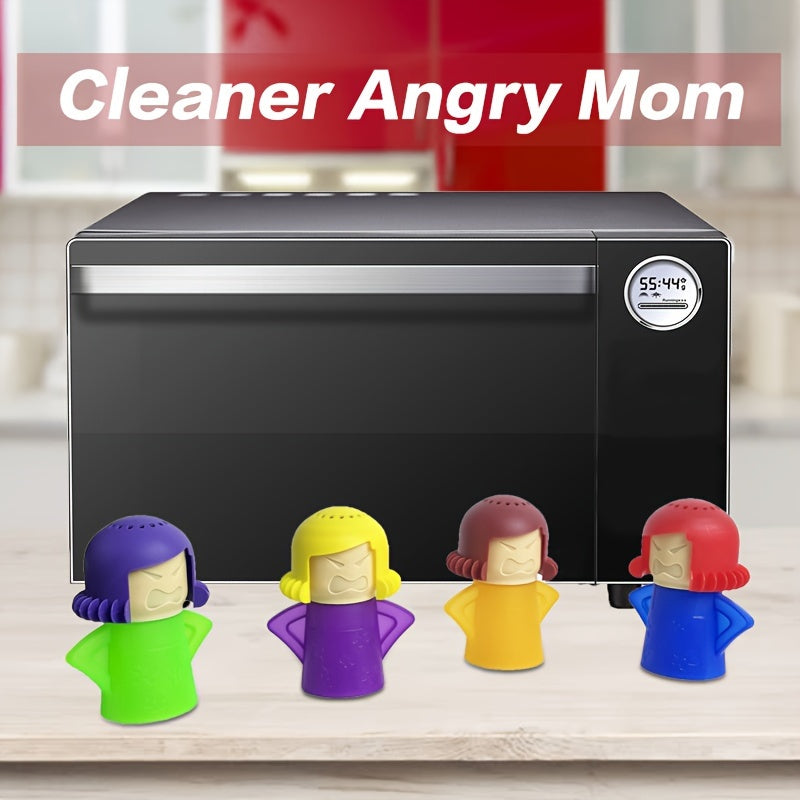 1pza FEILAIYA Limpiador de Microondas, Angry Kitchen Mama, reusable.