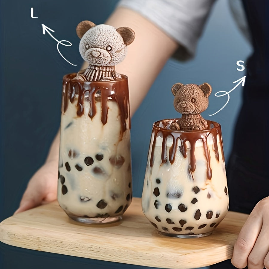 Molde de silicón 3D TEDDY BEAR con 4. Ideal para hacer hielos, chocolates, gelatinas y postres, incluso velas o jabones.